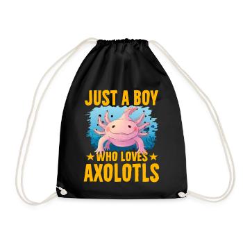 Nur ein Junge, der Axolotl liebt - Turnbeutel - Schwarz - Vorne