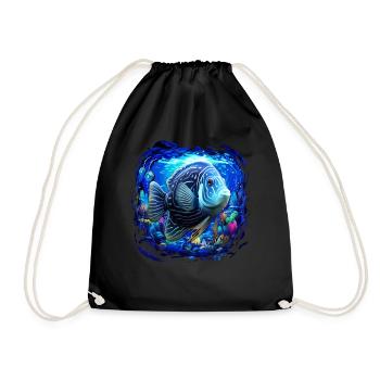 Angelfish - Drawstring Bag - black - Front