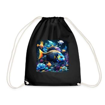 Angelfish - Drawstring Bag - black - Front