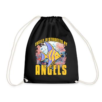 Facilement distrait par les anges - Sac de sport léger - noir - Devant