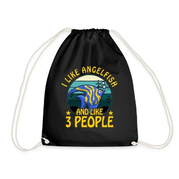 J’aime le poisson-ange et j’aime 3 personnes - Sac de sport léger - noir - Devant