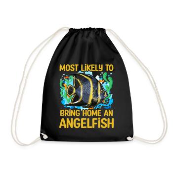 Most likely to bring home an Angelfish - Drawstring Bag - black - Front