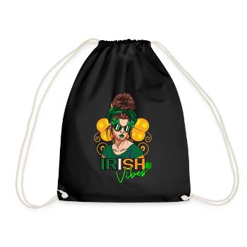 St. Patrick's Day Irish Vibes Frau - Turnbeutel - Schwarz - Vorne