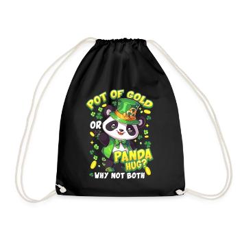 St. Patrick's Day Panda-Umarmung - Turnbeutel - Schwarz - Vorne
