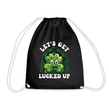St. Patrick's Day Kleeblatt Lass uns Glück haben - Turnbeutel - Schwarz - Vorne