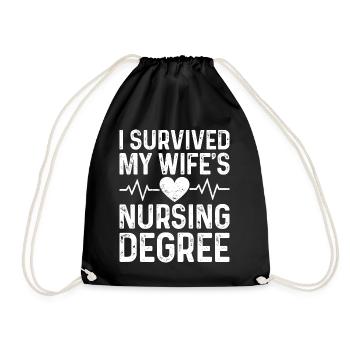 I graduated from nursing school - Drawstring Bag - black - Front