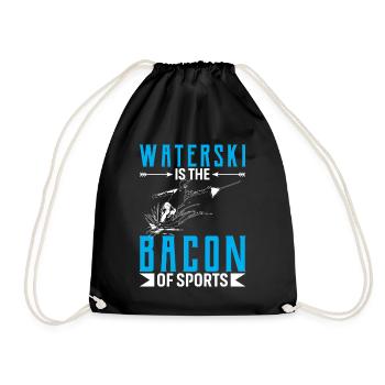 Waterski Is The Bacon Of Sports - Drawstring Bag - black - Front