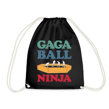 Gaga Ball Dodgeball Gagaball Player Gaga Ball - Drawstring Bag - black - Front