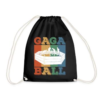 Gaga Ball Dodgeball Gagaball Player Gaga Ball - Drawstring Bag - black - Front