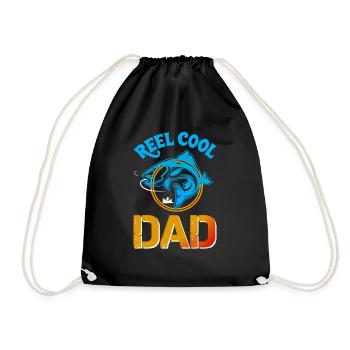 Reel cool Dad Fishing - Drawstring Bag - black - Front