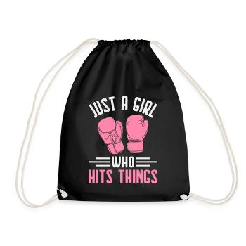 Just A Girl who hits things - Drawstring Bag - black - Front