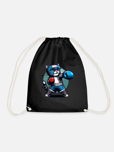 Chat de boxe - Sac de sport léger - noir