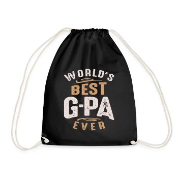 World's Best G-Pa Ever Funny Father's Day - Drawstring Bag - black - Front