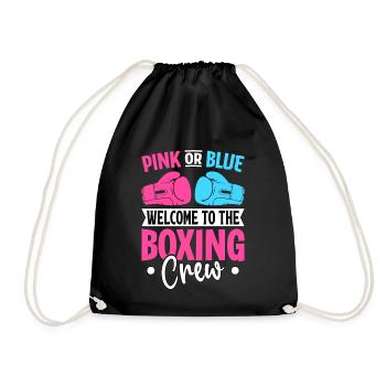 Pink oder Blau, willkommen in der Boxcrew - Turnbeutel - Schwarz - Vorne