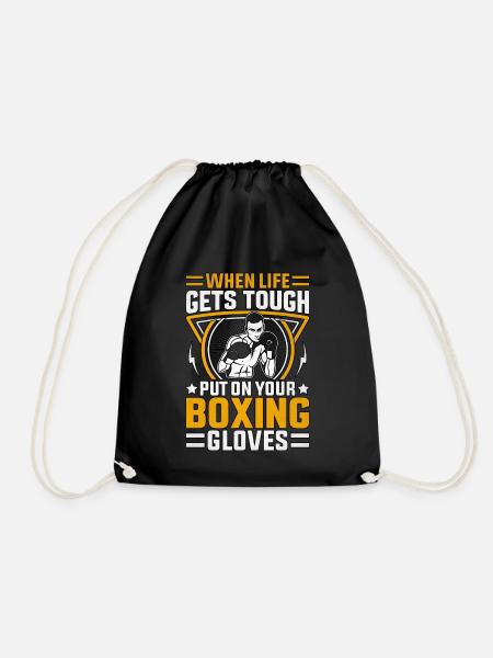 Wenn das Leben hart wird, ziehen Sie Ihre Boxhandschuhe an - Turnbeutel - Schwarz