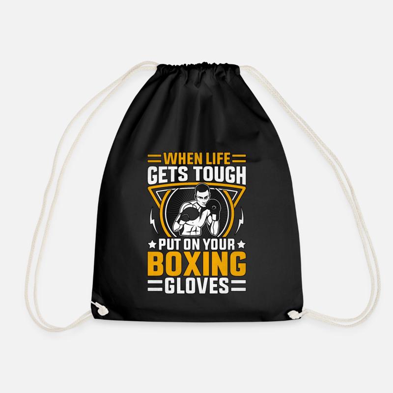 Wenn das Leben hart wird, ziehen Sie Ihre Boxhandschuhe an - Turnbeutel - Schwarz
