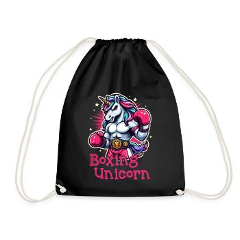 Boxen Einhorn - Turnbeutel - Schwarz - Vorne