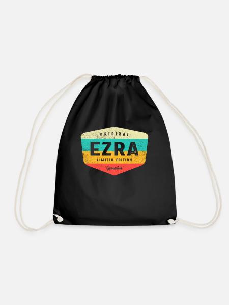 Ezra Personalisierter Name - Ezra - Turnbeutel - Schwarz
