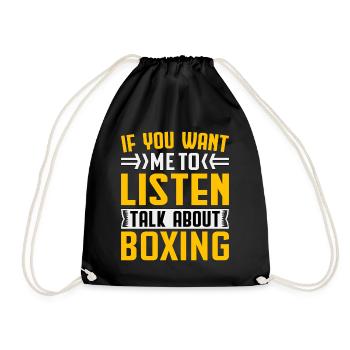 Wenn Sie möchten, dass ich zuhöre, sprechen Sie über Boxen - Turnbeutel - Schwarz - Vorne