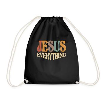 Jesus Alles Inspirierendes christliches Zitat - Turnbeutel - Schwarz - Vorne