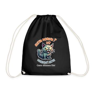 Good morning? Huh! Beware of old very thin ice - Drawstring Bag - black - Front