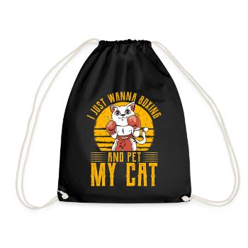 Je veux juste boxer et caresser mon chat - Sac de sport léger - noir - Devant