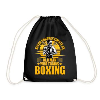 Unterschätzen Sie niemals einen alten Mann, der Boxen trainiert - Turnbeutel - Schwarz - Vorne