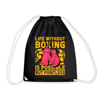 Life without Boxing is possible but pointless - Drawstring Bag - black - Front
