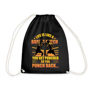 La vie est comme un match de boxe, vous recevez des coups de poing, alors vous - Sac de sport léger - noir - Devant