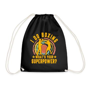 Ich mache Boxen, was ist deine Superkraft? - Turnbeutel - Schwarz - Vorne