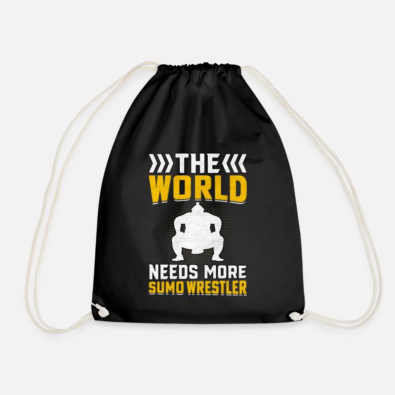 The World needs more Sumo Wrestler - Drawstring Bag - black