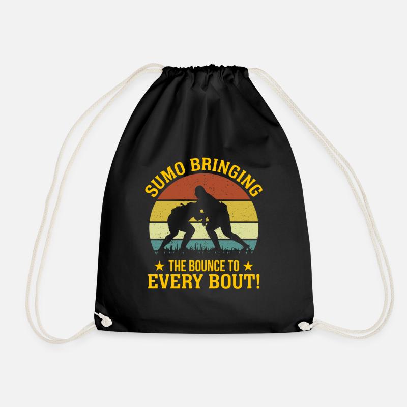 Sumo Bringing the bounce to every bout! - Drawstring Bag - black