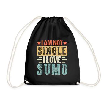 I am not Single I love Sumo - Drawstring Bag - black - Front