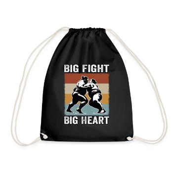 Big Fight Big Heart - Drawstring Bag - black - Front