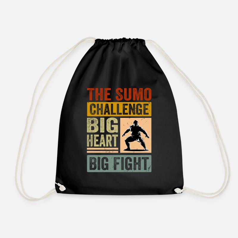 The Sumo Challenge big Heart big fight - Drawstring Bag - black