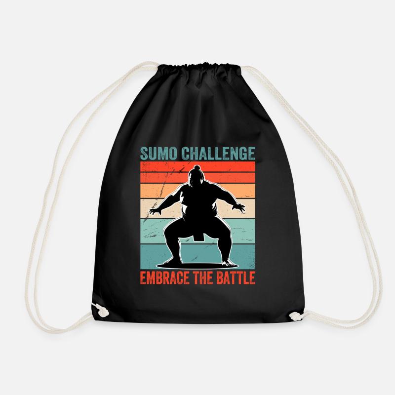 Sumo Challenge embrace the battle - Drawstring Bag - black