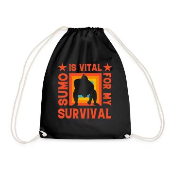 Sumo is vital for my Survival - Drawstring Bag - black - Front
