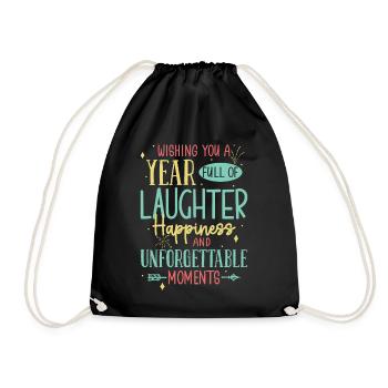 Je vous souhaite une année pleine de rires, de bonheur, - Sac de sport léger - noir - Devant