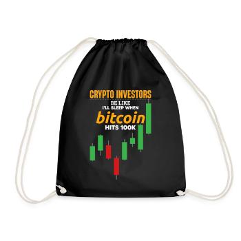 Krypto-Investoren sagen: Ich werde schlafen, wenn Bitcoin - Turnbeutel - Schwarz - Vorne