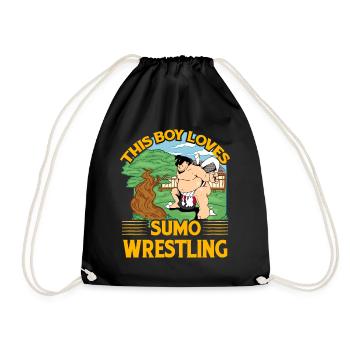 This Boy loves Sumo Wrestling - Drawstring Bag - black - Front