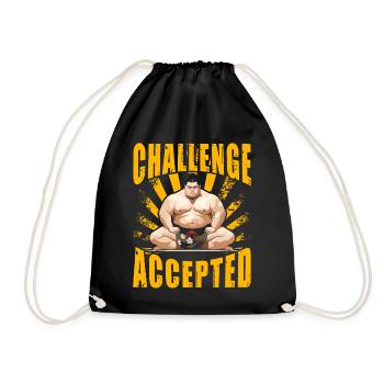 Challenge Accepted Sumo - Drawstring Bag - black - Front