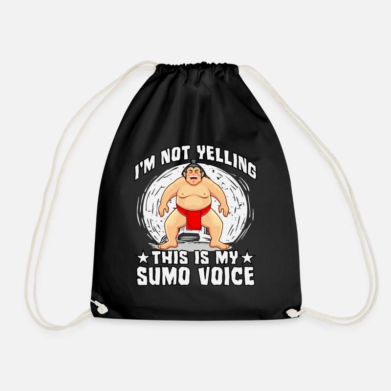 I'm not yelling this is my Sumo Voice - Drawstring Bag - black