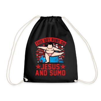 Ce garçon court sur Jésus et le sumo - Sac de sport léger - noir - Devant
