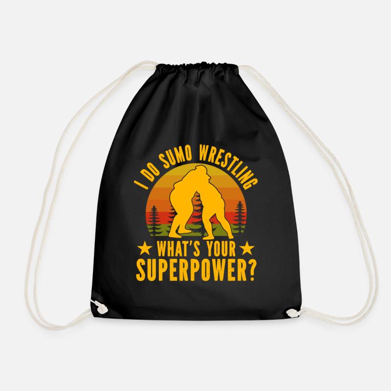 I do Sumo Wrestling what's your Superpower? - Drawstring Bag - black