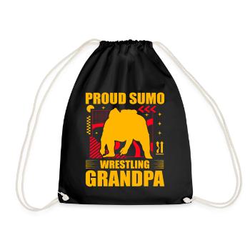 Stolzer Sumo-Ringer-Opa - Turnbeutel - Schwarz - Vorne