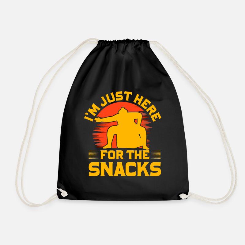 I'm just here for the Snacks - Drawstring Bag - black
