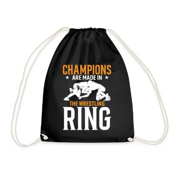 Champions Are Made In The Wrestling Ring - Drawstring Bag - black - Front