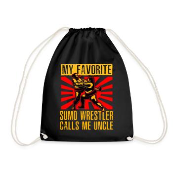 Mein Lieblings-Sumo-Ringer nennt mich Onkel - Turnbeutel - Schwarz - Vorne
