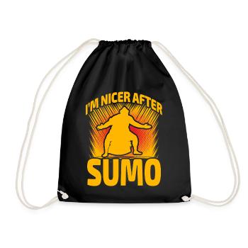 Ich bin netter nach Sumo - Turnbeutel - Schwarz - Vorne