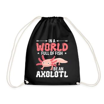Dans un monde plein de poissons, soyez un axolotl. - Sac de sport léger - noir - Devant